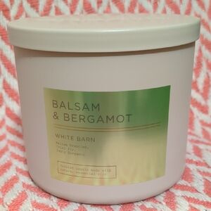 NWT White Barn Balsam & Bergamot BBW Bath and Body Works 3-Wick Candle 14.5 oz